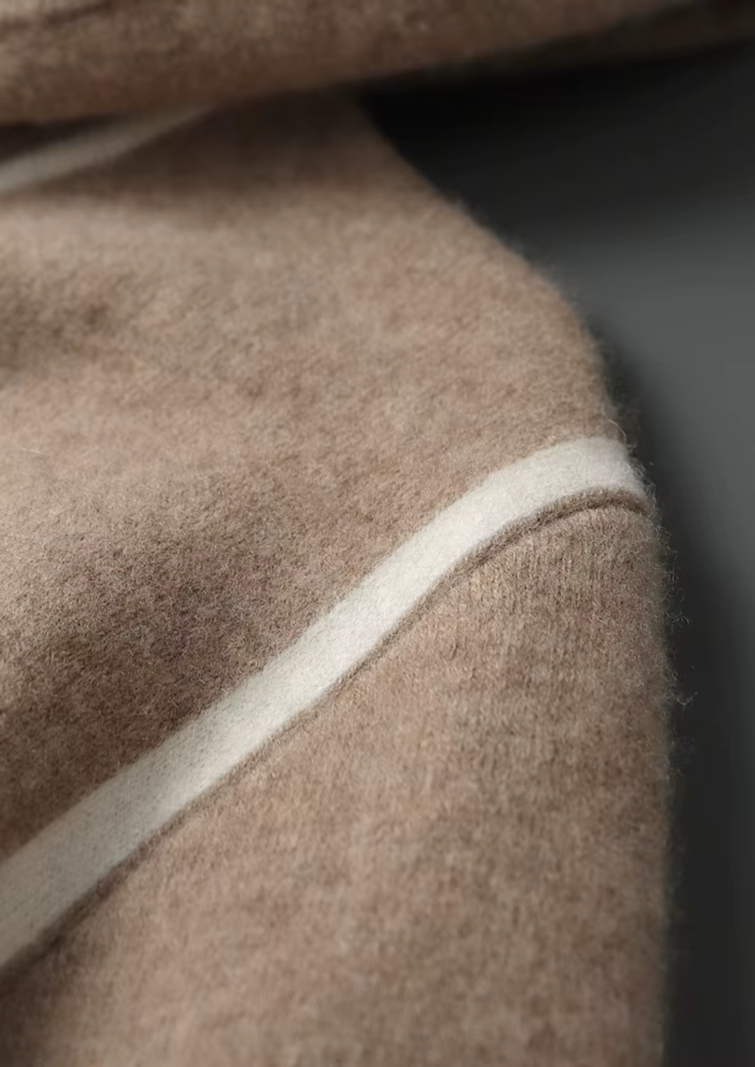 Cashmere Two Tone Zipper Hoodie