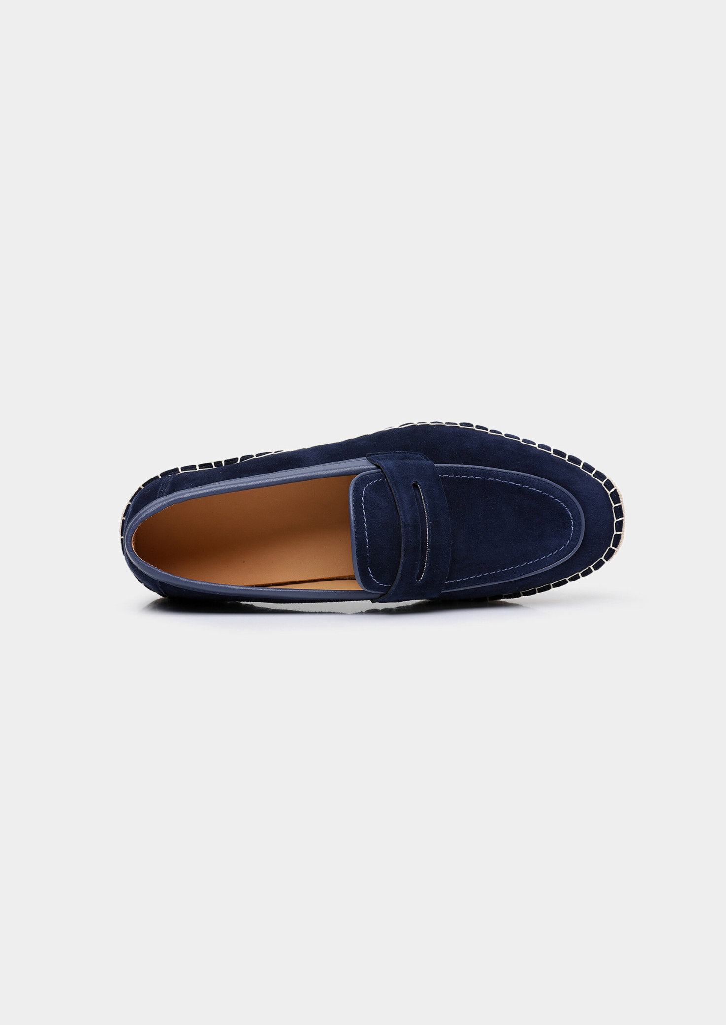 Navy Blue Suede Penny Seaside Espadrilles