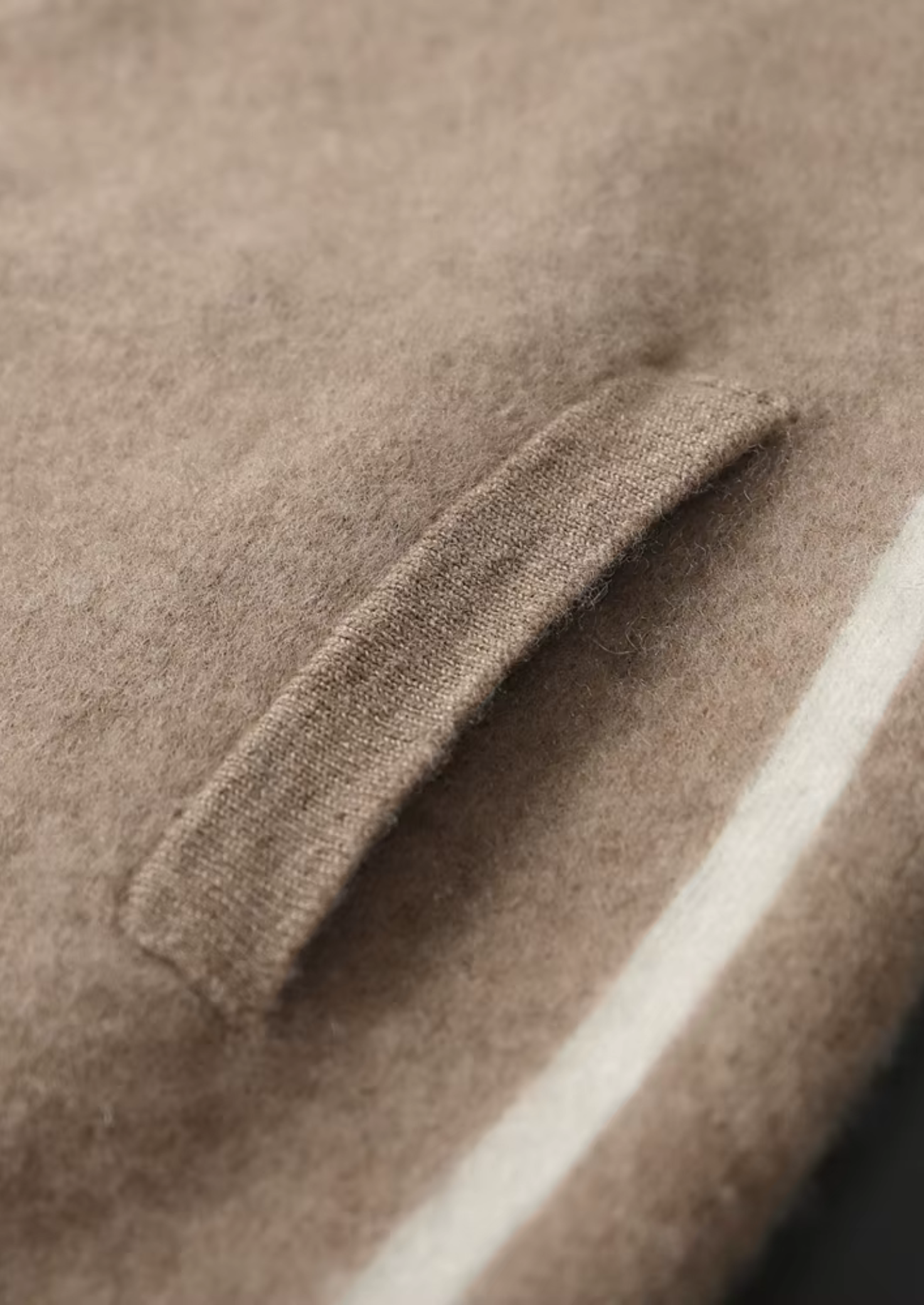 Cashmere Two Tone Zipper Hoodie