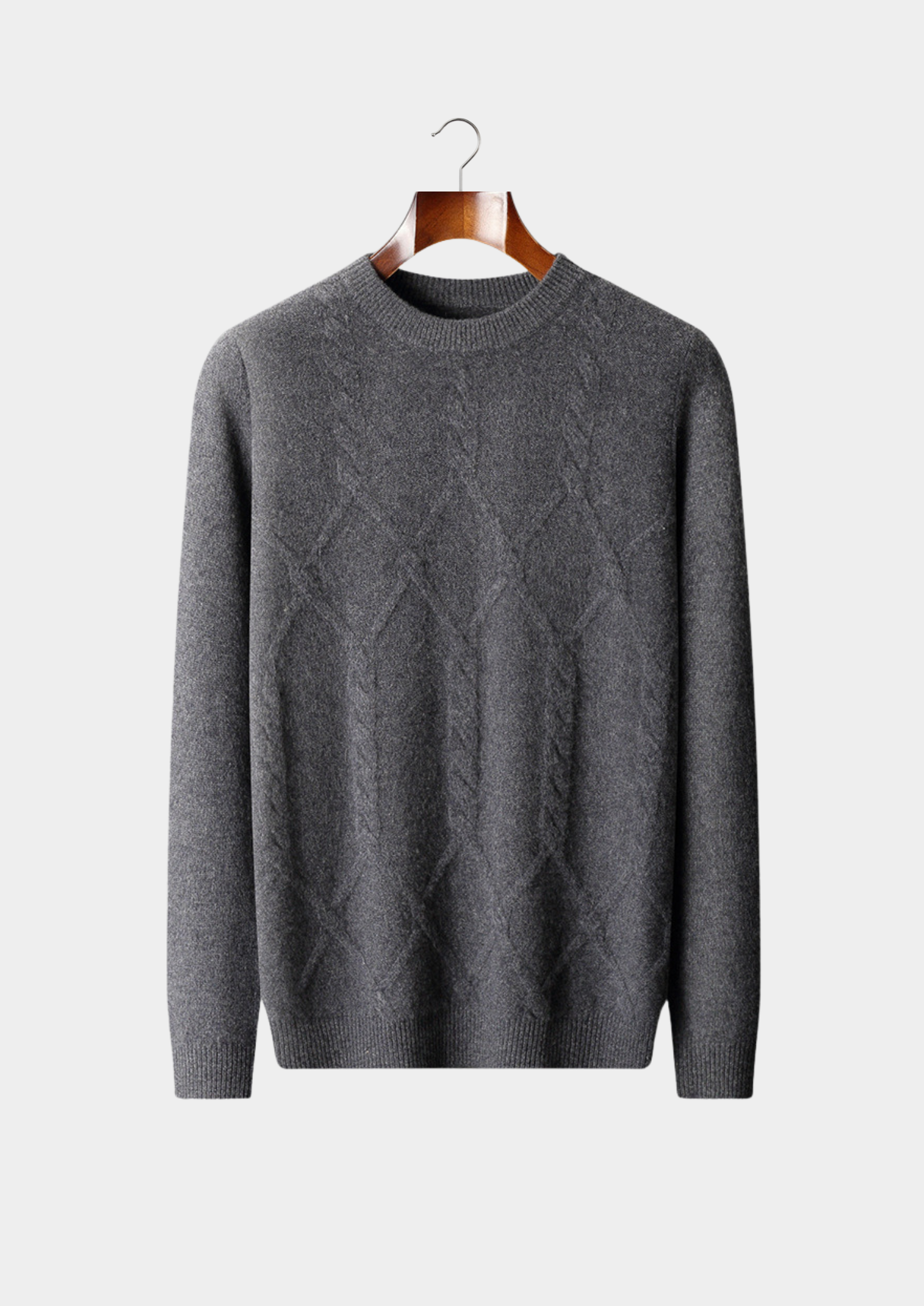 Pure Merino Wool Cable Crewneck