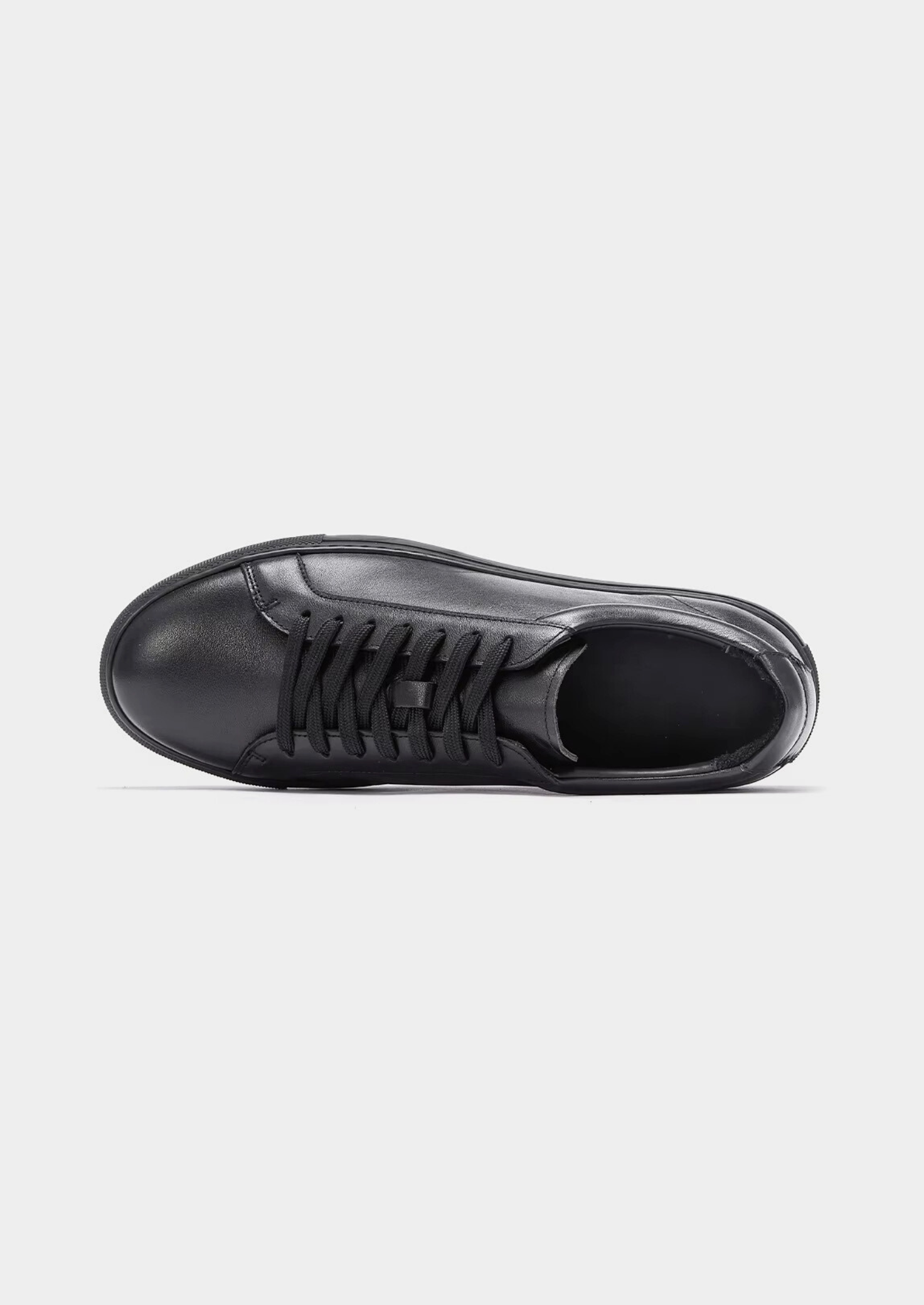Black Minimal Leather Sneaker