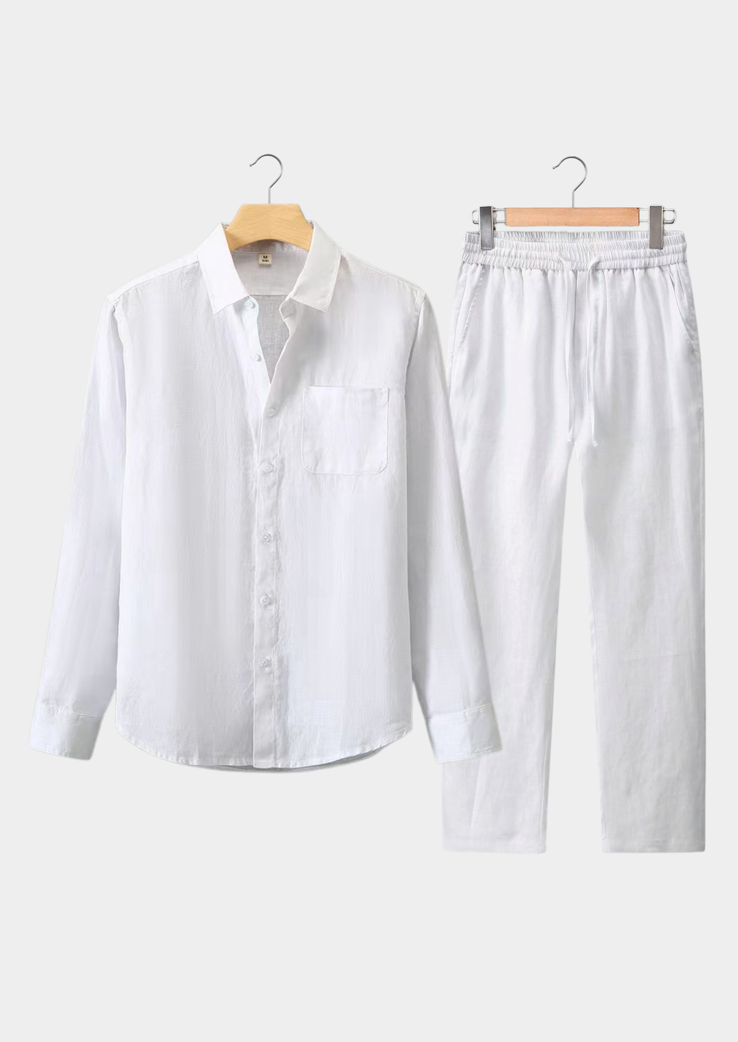 Linen Longsleeve Summer Set - All White