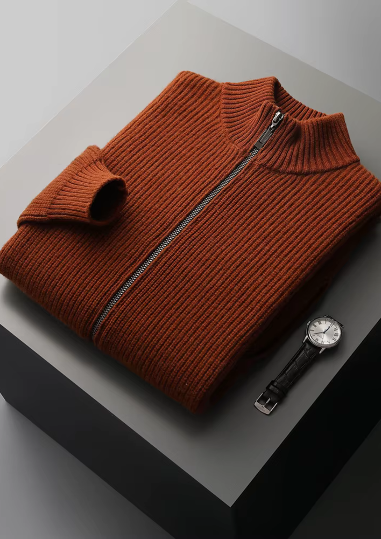 Pure Merino Wool Ribbed Cardigan