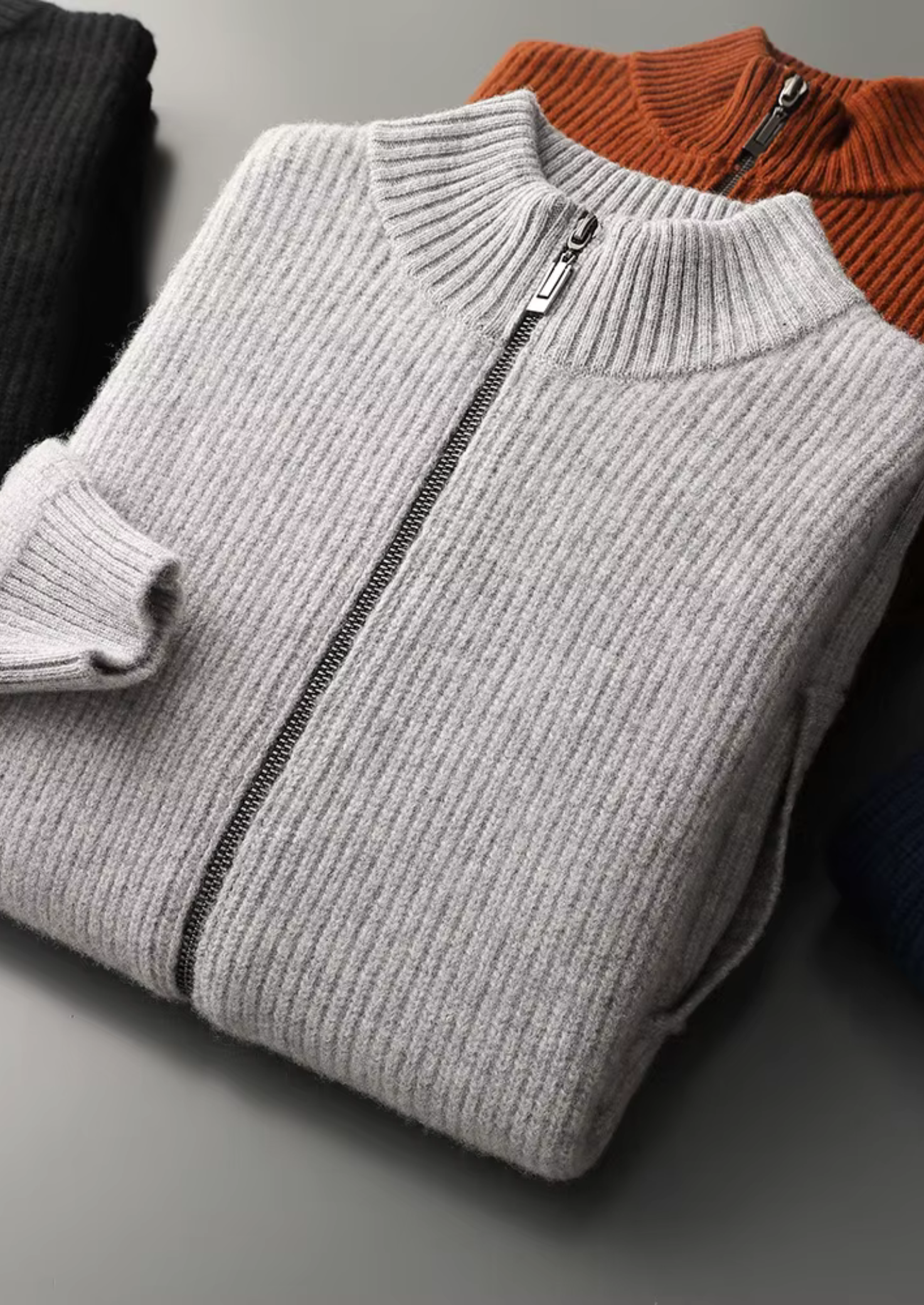 Pure Merino Wool Ribbed Cardigan