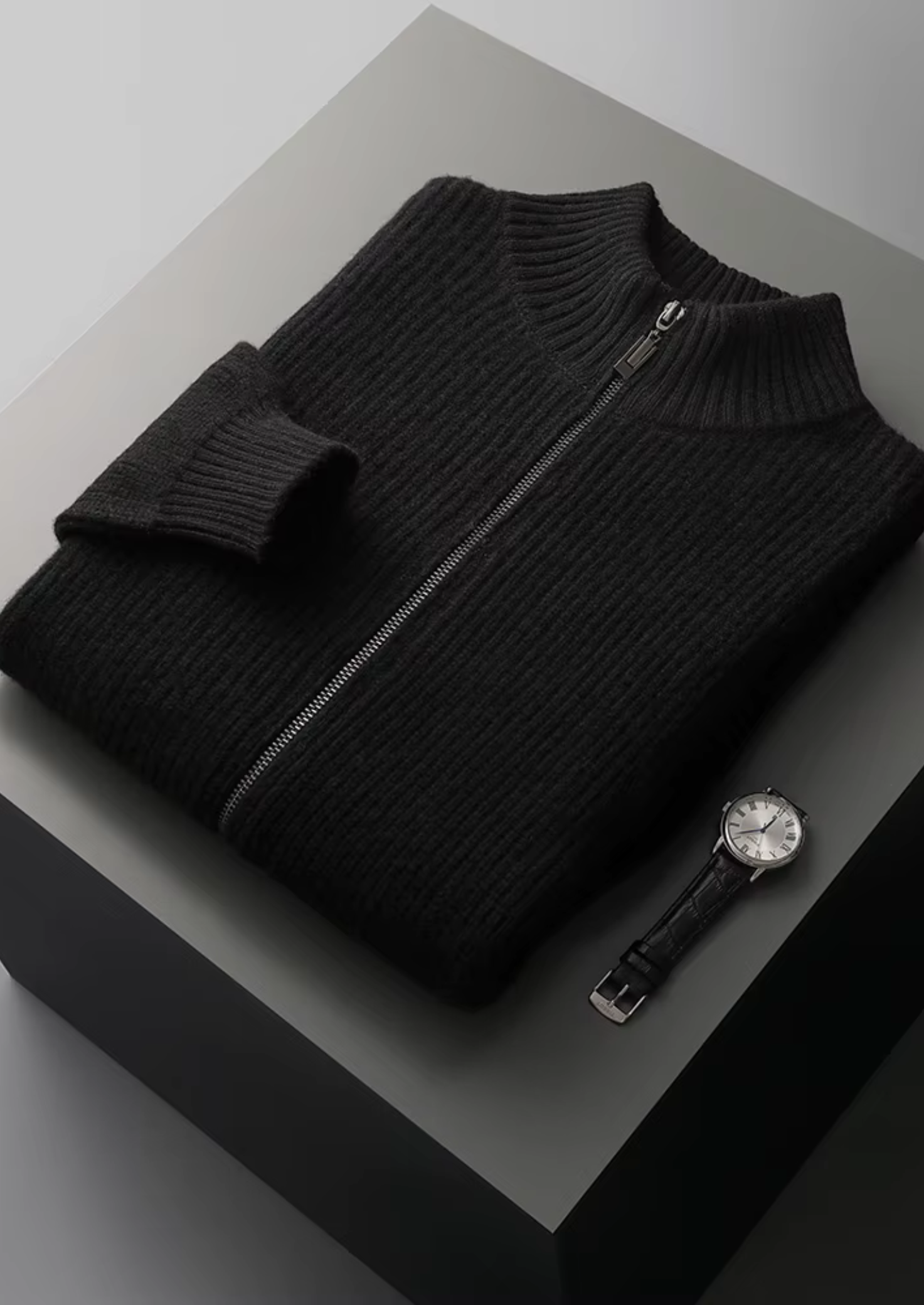 Pure Merino Wool Ribbed Cardigan