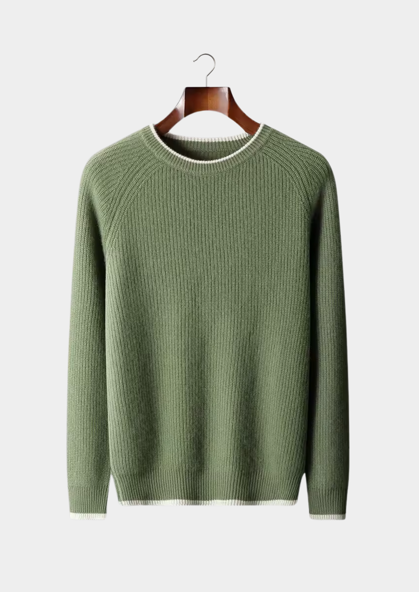 Pure Merino Wool Two Tone Crewneck