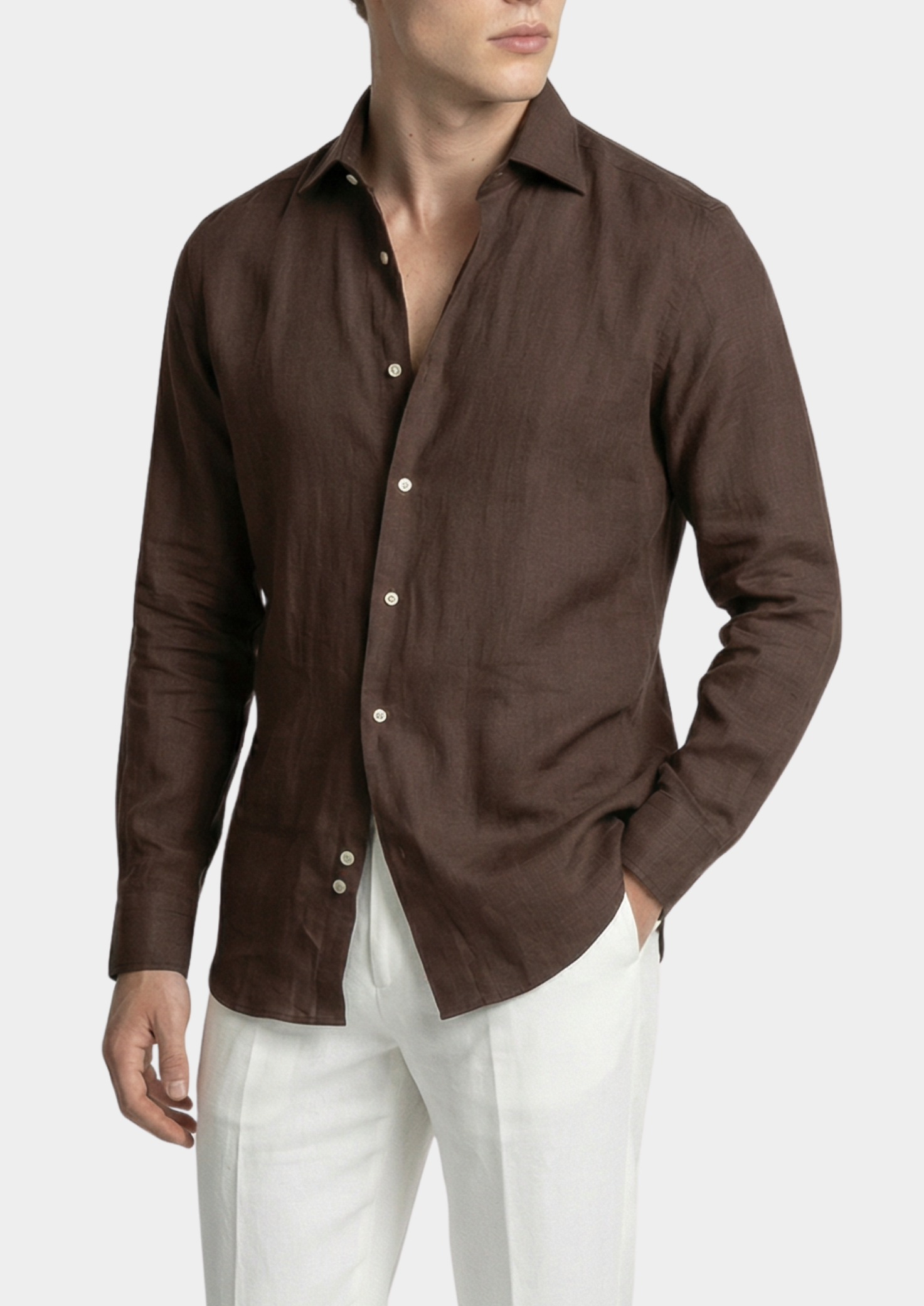 Portofino Coastal Shirt - Dark Brown