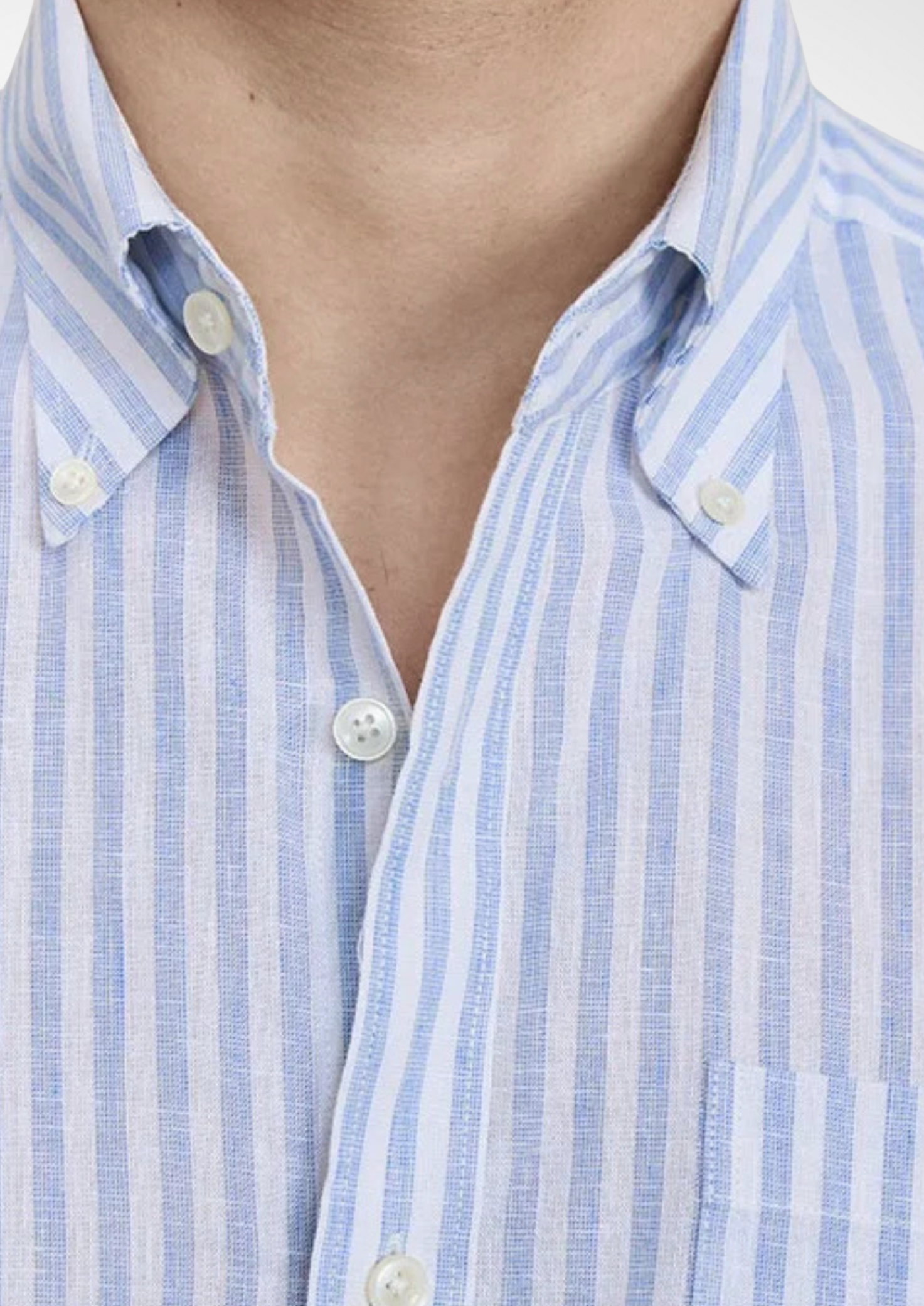 Portofino Striped Coastal Shirt - Light Blue